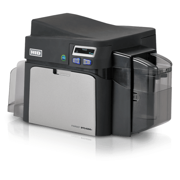 HID Fargo DTC4250e Plastic ID Card Printer side view