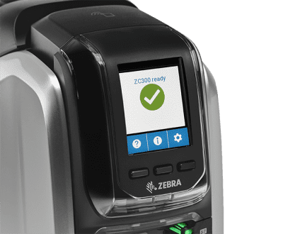 Touch Screen Interface of the Zebra ZC300 Card Printer